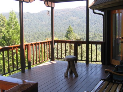Closeup view of kitchen deck