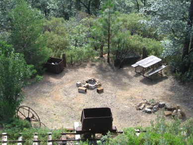 View of picnic area from the house
