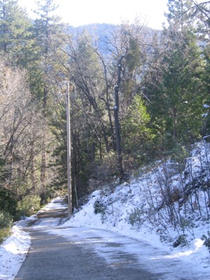 View of our driveway after plowing