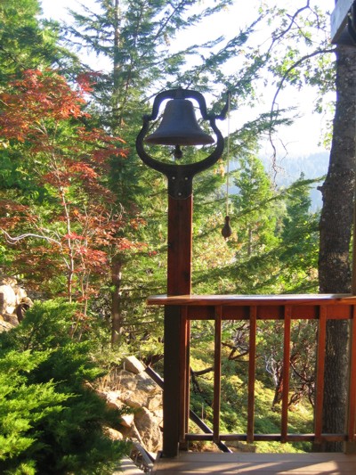 View of the old bell near the kitchen deck