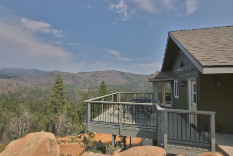 View of the kitchen deck from the driveway